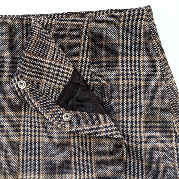 NWT Sandro Nona Brown Plaid Button Skirt Size 2 flawed - Picture 8 of 8